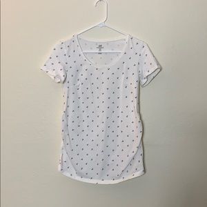 Maternal white printed shirt